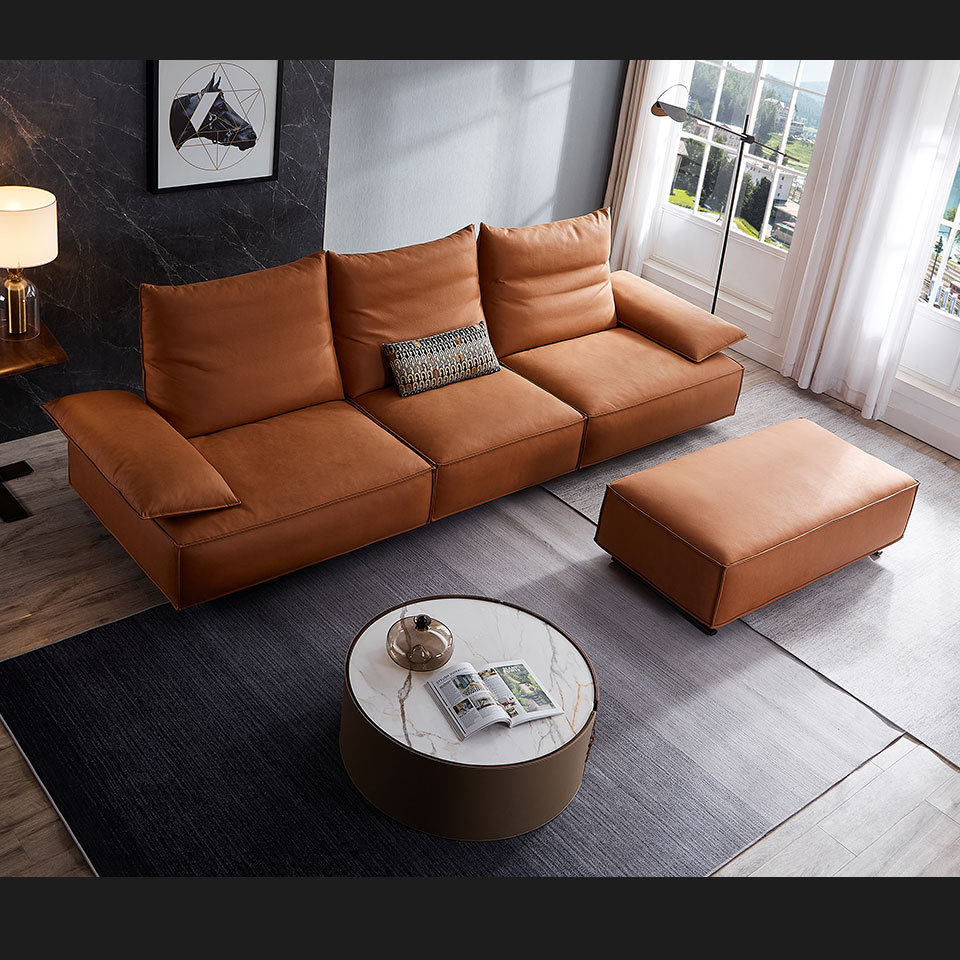 仿皮紋精品質感沙發，都會時尚，非常適合大空間客廳