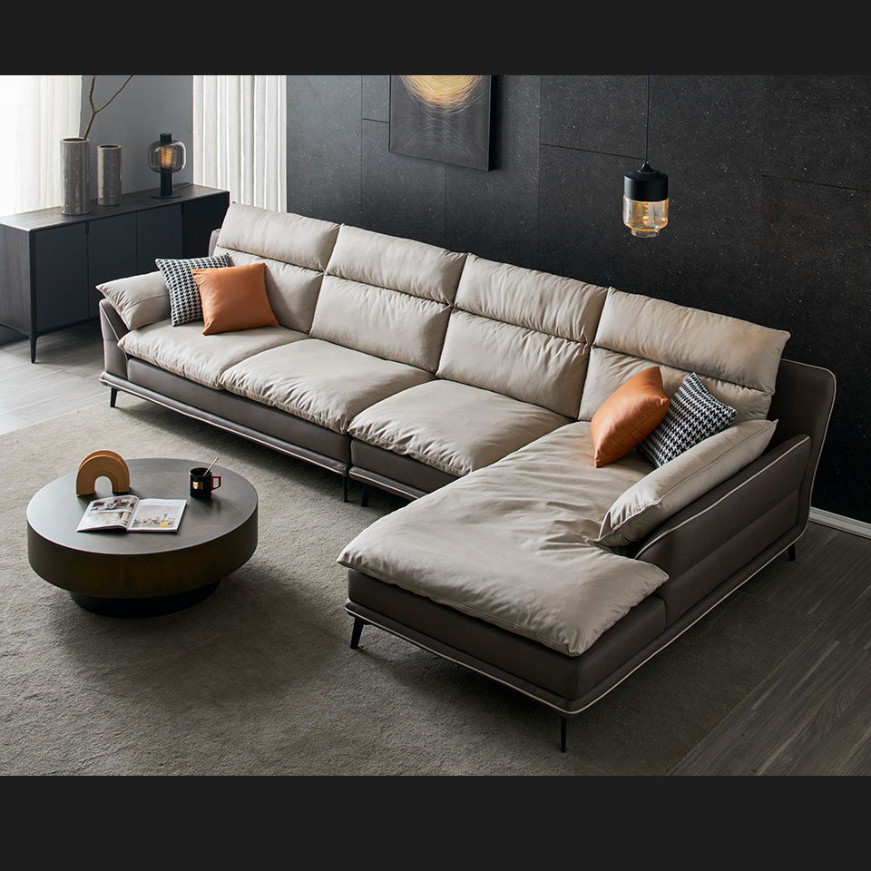 亮眼雙配色設計，經典優雅造型，大空間L型沙發推薦